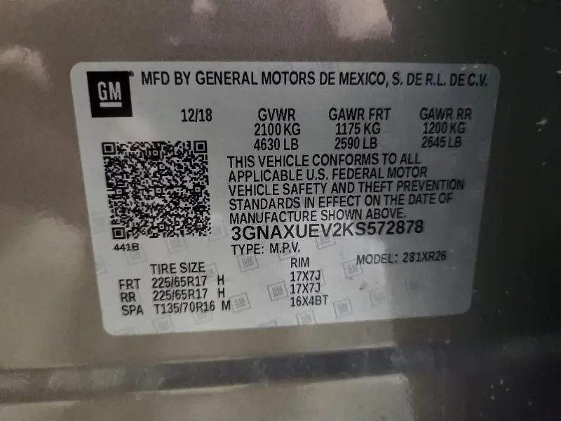 2019 CHEVROLET EQUINOX LT  