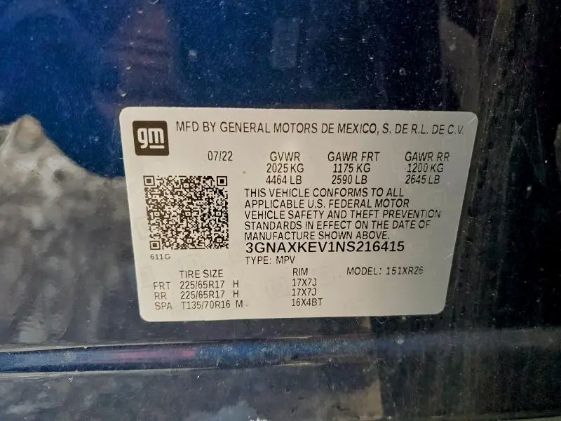 2022 CHEVROLET EQUINOX LT  