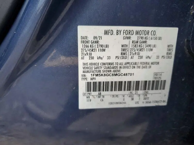 2021 FORD EXPLORER ST  