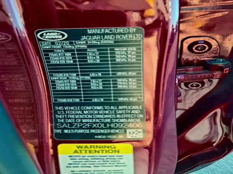 2020 LAND ROVER RANGE ROVER EVOQUE SE  