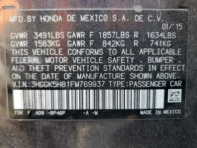 2015 HONDA FIT EX  