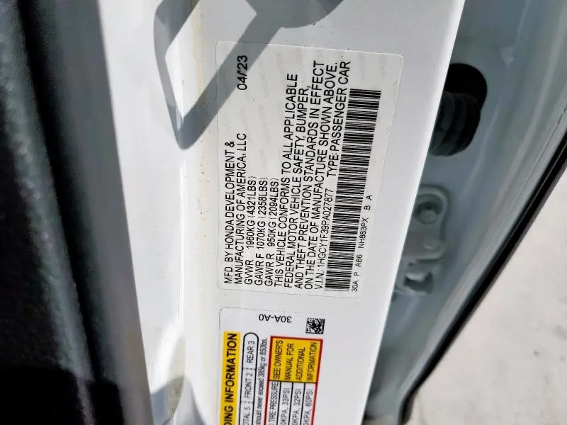 2023 HONDA ACCORD EX  