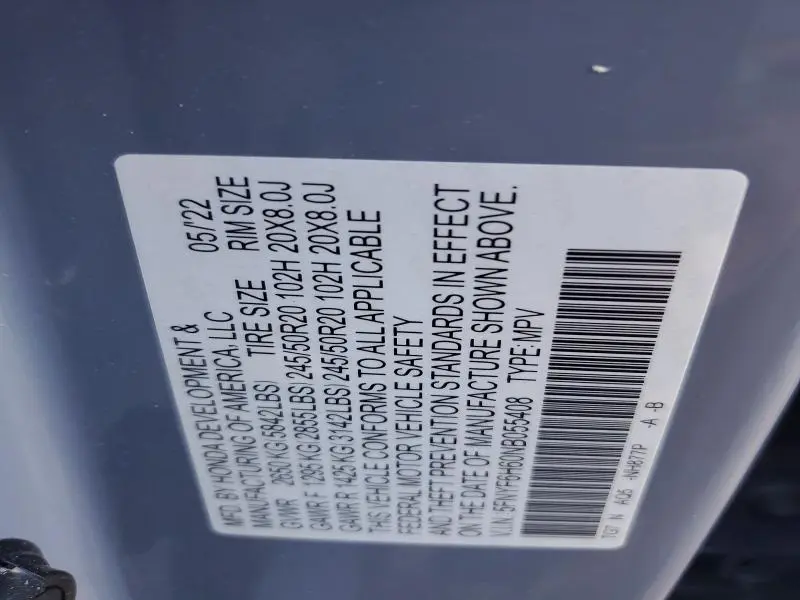 2022 HONDA PILOT TOURING  