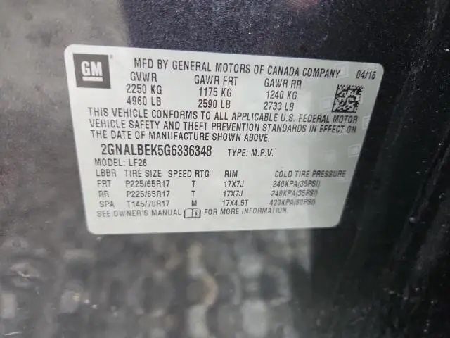 2016 CHEVROLET EQUINOX LS  