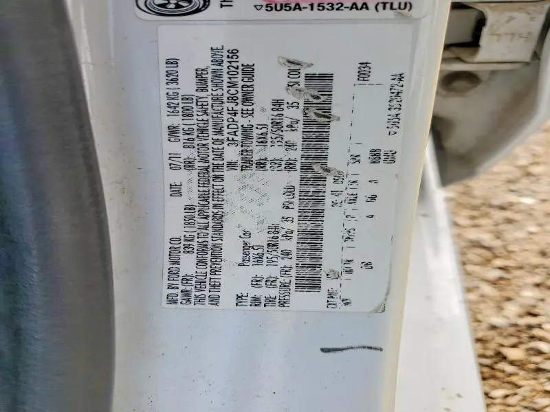 2012 FORD FIESTA SES  