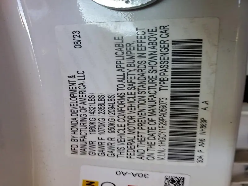 2023 HONDA ACCORD LX  