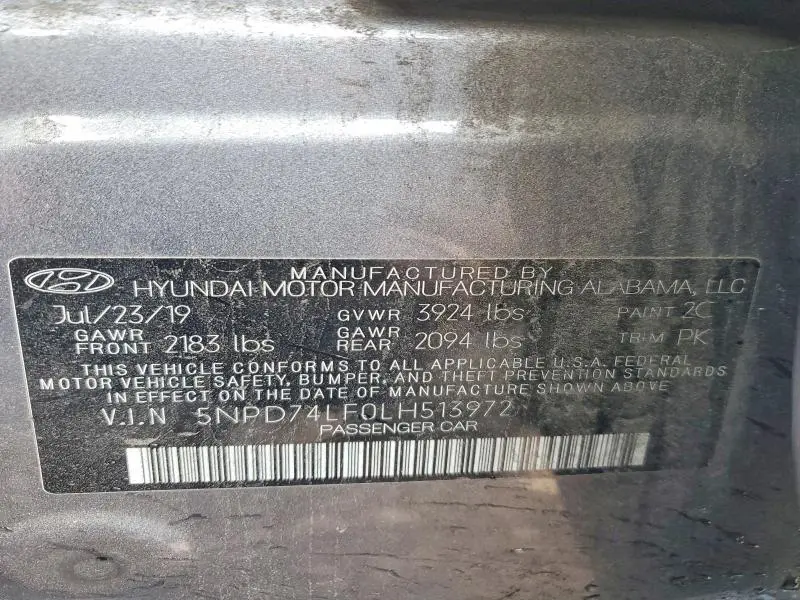 2020 HYUNDAI ELANTRA SE  