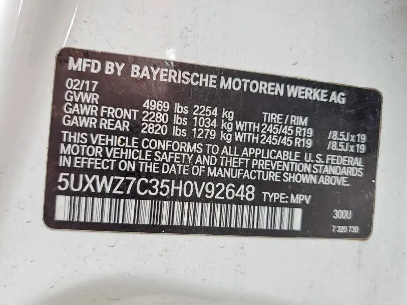 2017 BMW X3 SDRIVE28I  