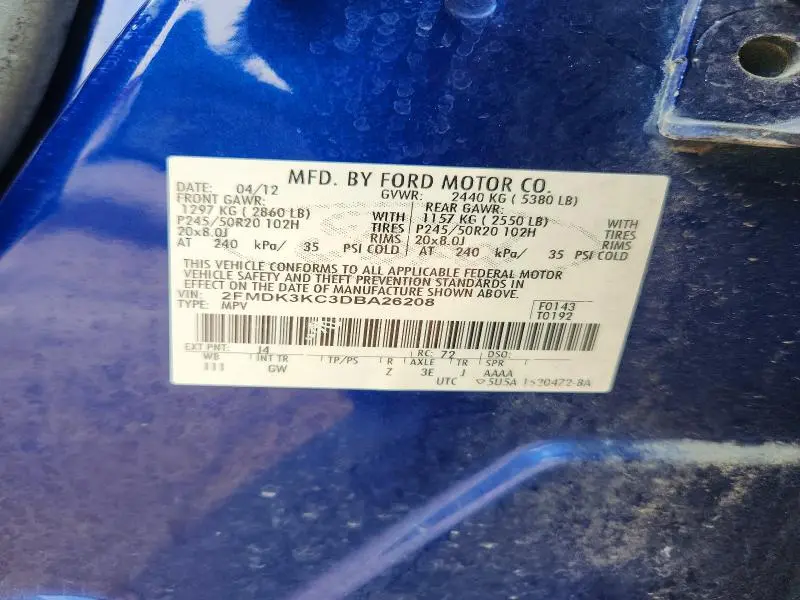 2013 FORD EDGE LIMITED  