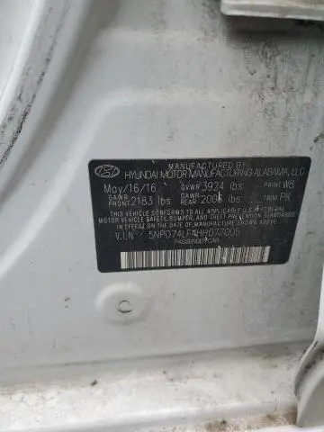 2017 HYUNDAI ELANTRA SE  