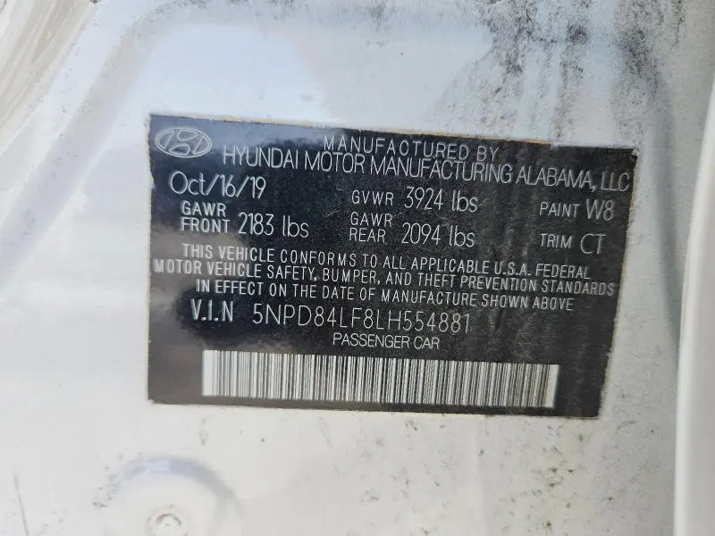 2020 HYUNDAI ELANTRA SEL  