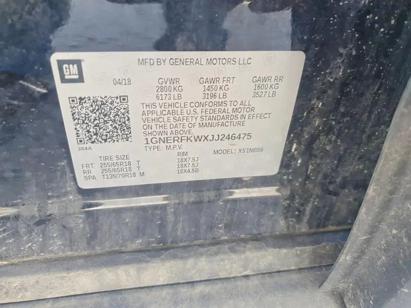 2018 CHEVROLET TRAVERSE LS  