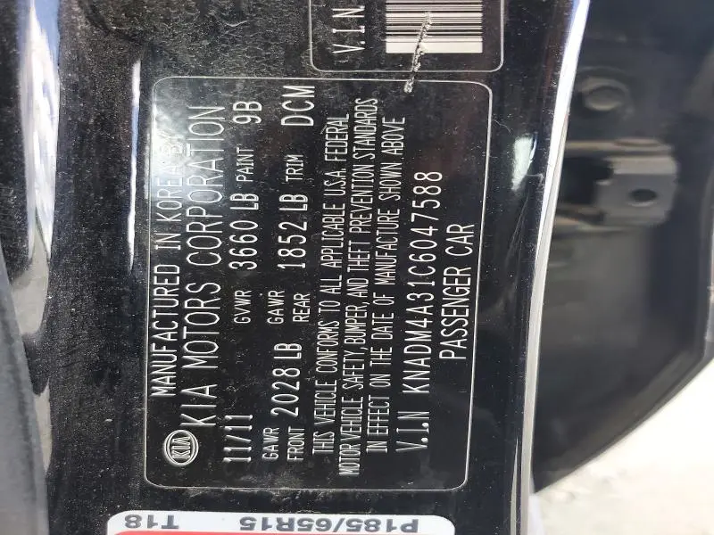 2012 KIA RIO LX  