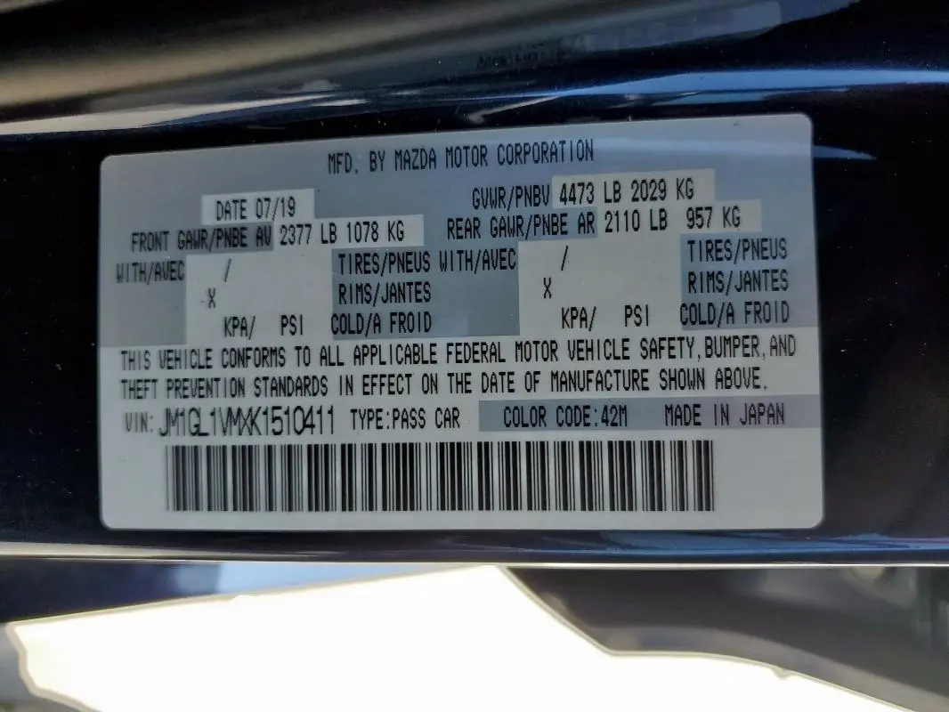 2019 MAZDA 6 TOURING  