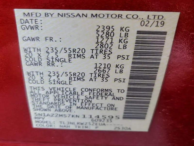 2019 NISSAN MURANO S  