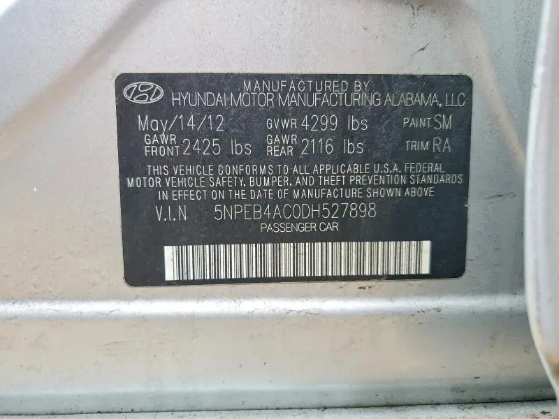 2013 HYUNDAI SONATA GLS  