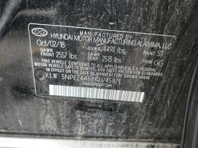 2019 HYUNDAI SONATA SE  