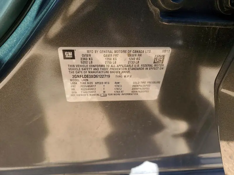 2013 CHEVROLET EQUINOX LT  