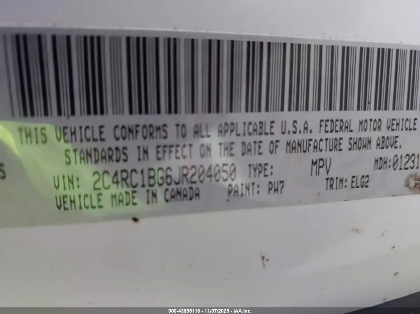 2018 CHRYSLER PACIFICA TOURING L