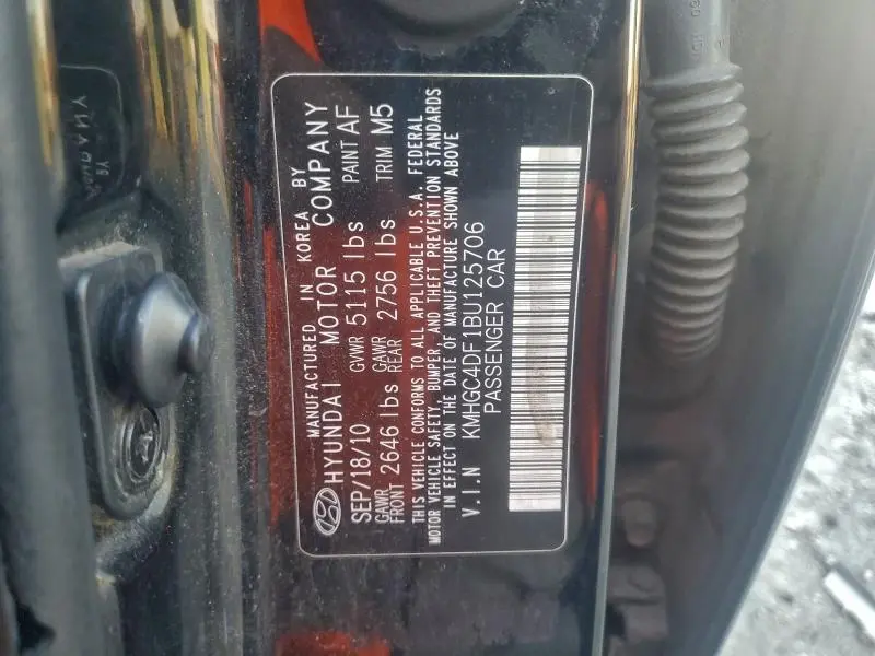 2011 HYUNDAI GENESIS 4.6L  