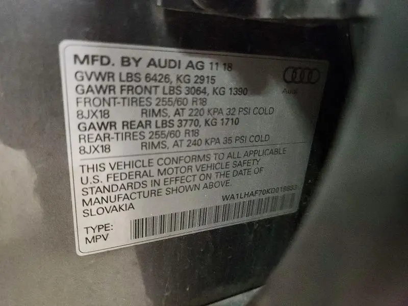 2019 AUDI Q7 PREMIUM PLUS  