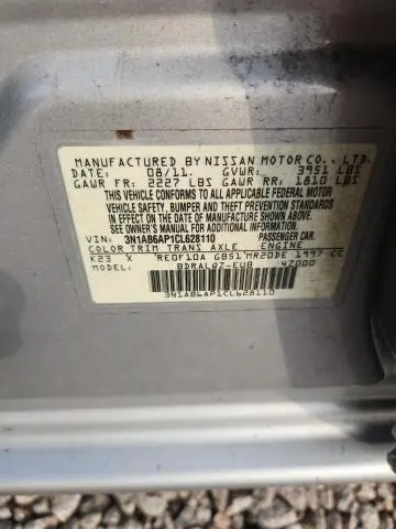 2012 NISSAN SENTRA 2.0  