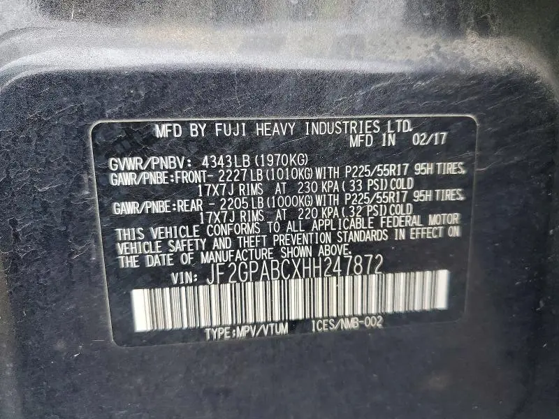 2017 SUBARU CROSSTREK PREMIUM  