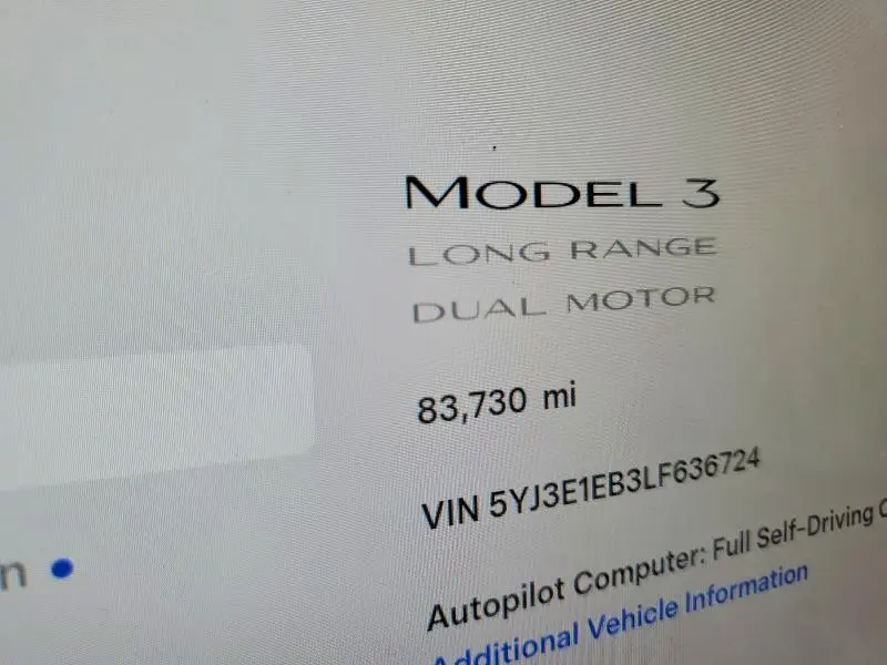 2020 TESLA MODEL 3   
