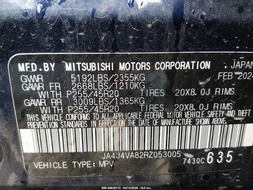 2024 MITSUBISHI OUTLANDER SE 2.5 S-AWC