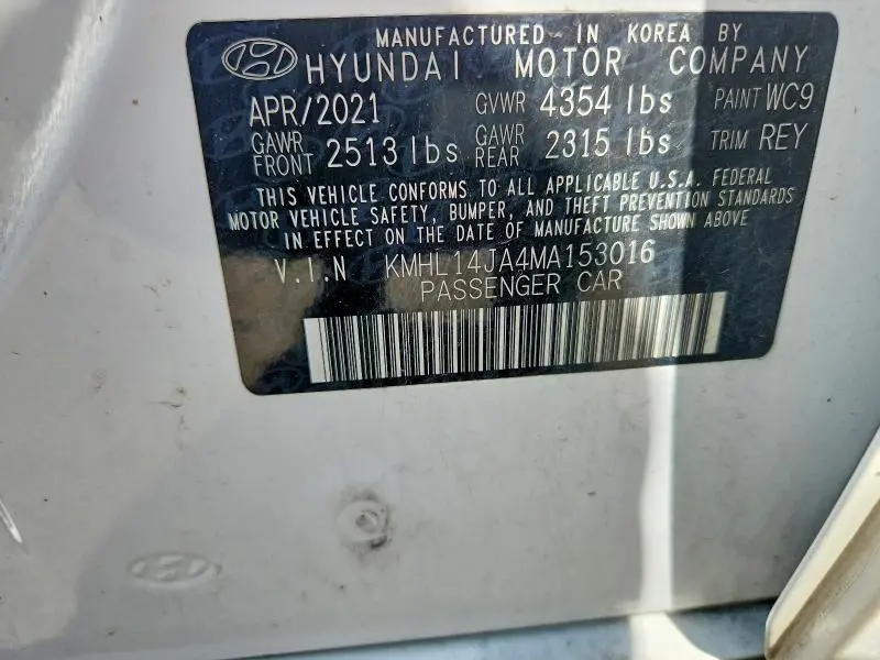 2021 HYUNDAI SONATA SEL  