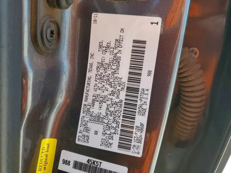 2012 TOYOTA TUNDRA CREWMAX SR5  