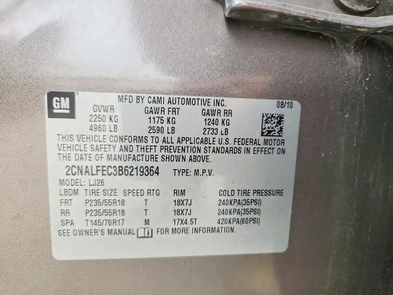 2011 CHEVROLET EQUINOX LTZ  