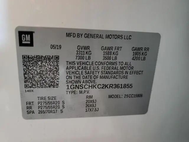 2019 CHEVROLET SUBURBAN C1500 LT  