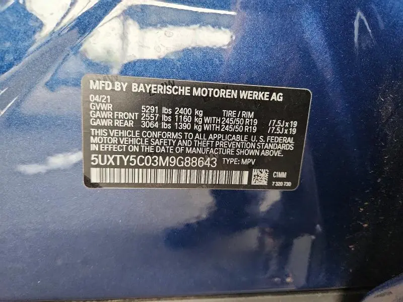 2021 BMW X3 XDRIVE30I  