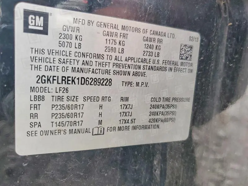 2013 GMC TERRAIN SLE  