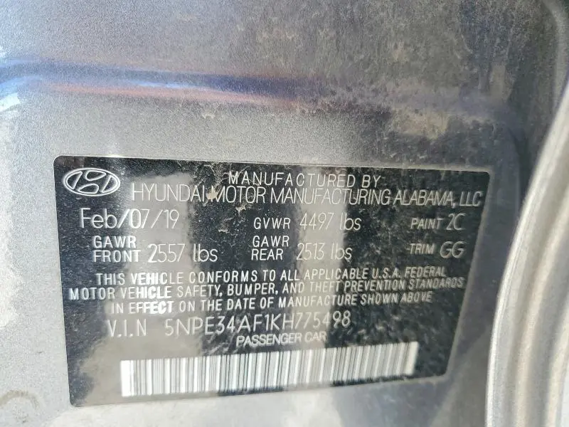 2019 HYUNDAI SONATA SEL  