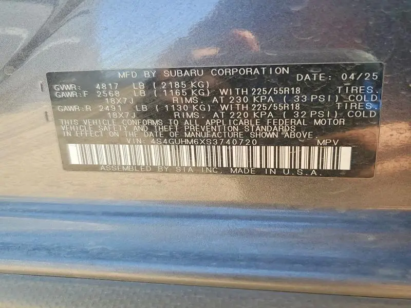 2025 SUBARU CROSSTREK LIMITED  