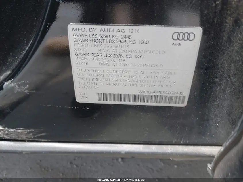 2015 AUDI Q5 2.0T PREMIUM