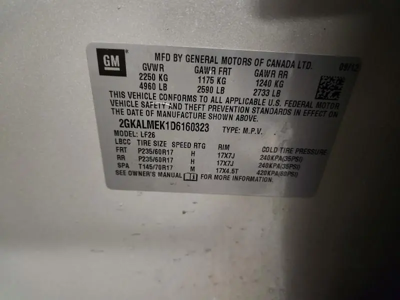 2013 GMC TERRAIN SLE  