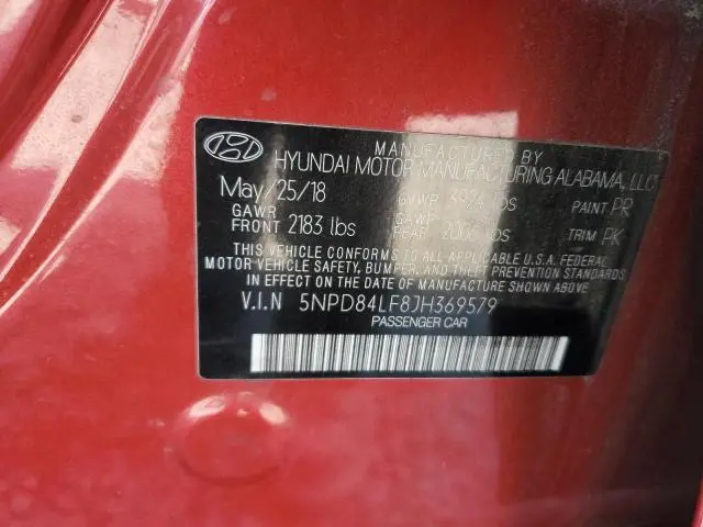 2018 HYUNDAI ELANTRA SEL  