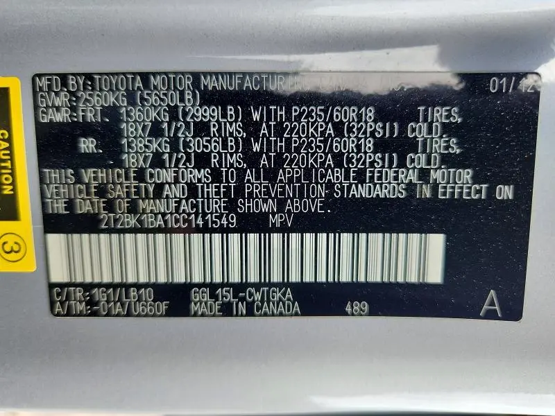 2012 LEXUS RX 350  