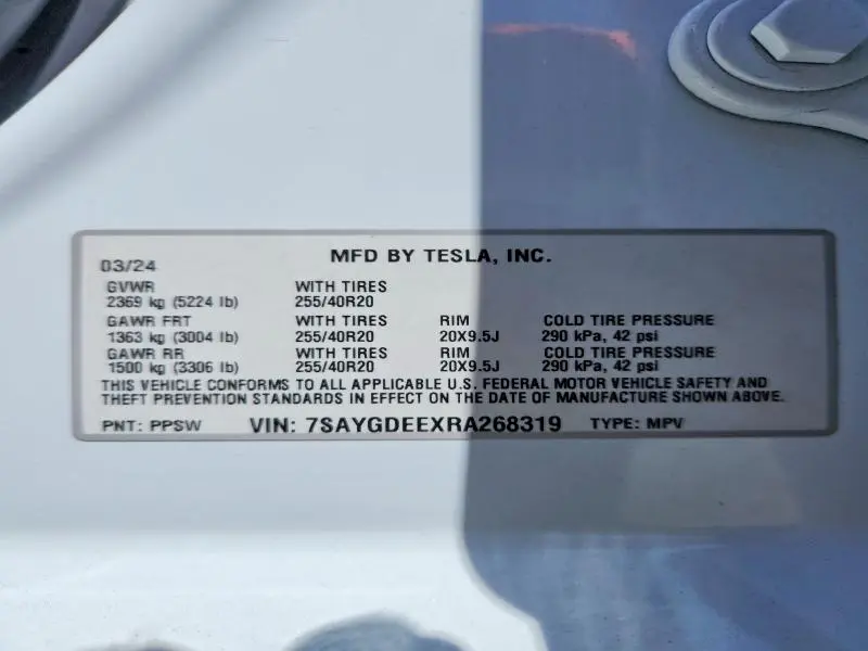 2024 TESLA MODEL Y   