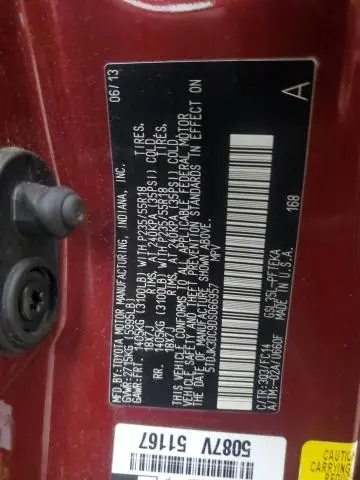 2013 TOYOTA SIENNA LE  