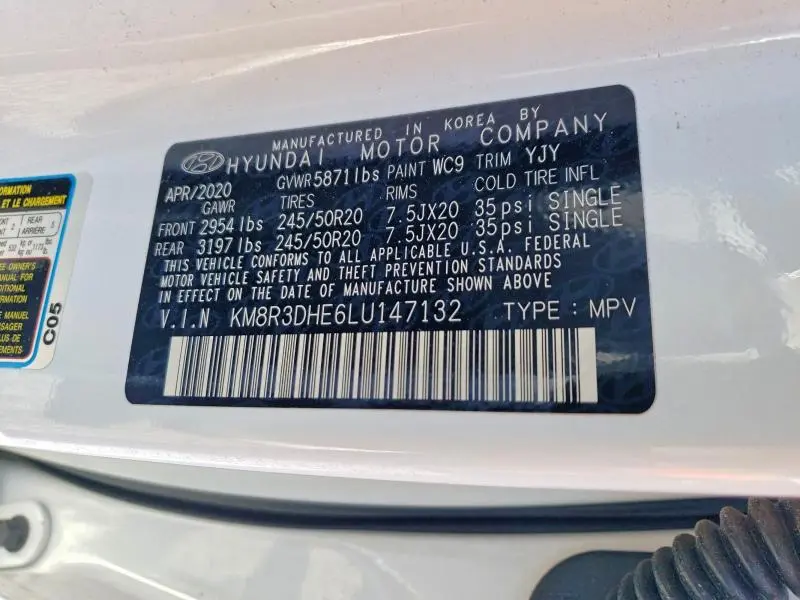2020 HYUNDAI PALISADE SEL  