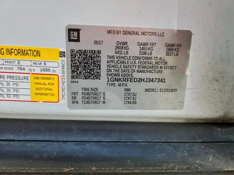 2017 CHEVROLET TRAVERSE LS  