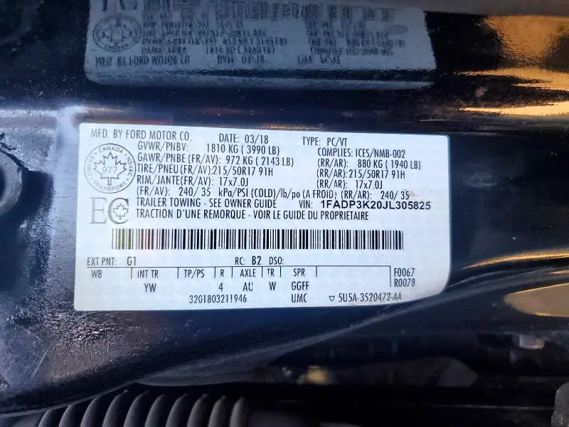2018 FORD FOCUS SE  