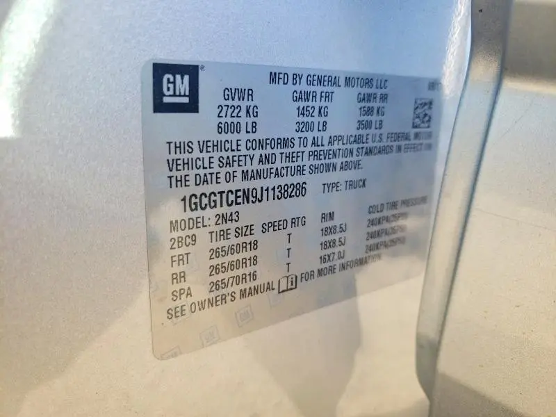 2018 CHEVROLET COLORADO LT  