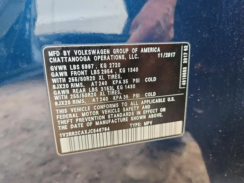 2018 VOLKSWAGEN ATLAS SEL  