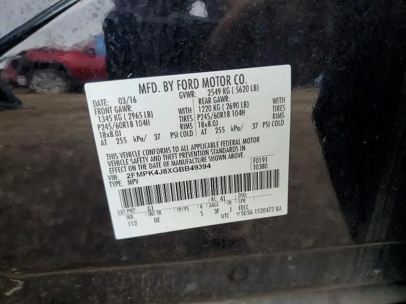 2016 FORD EDGE SEL  