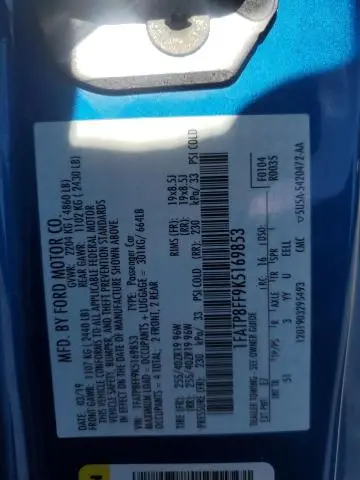 2019 FORD MUSTANG GT  